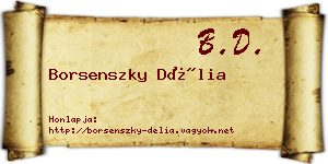Borsenszky Délia névjegykártya